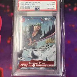 2023 One Piece Promo 3 on 3 Cup Top Prize #013 Roronoa Zoro PSA 10 GEM MINT - Image 1