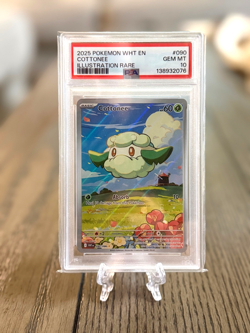 2025 POKEMON WHT EN-WHITE FLARE ILLUSTRATION RARE #090 COTTONEE PSA 10 - Image 3
