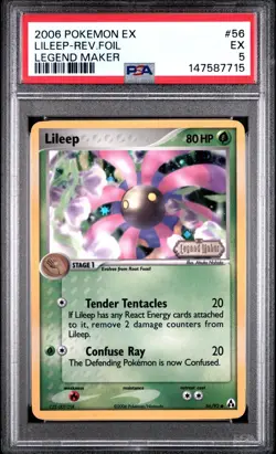 PSA 5 EX 2006 Pokemon Lileep EX Legend Maker Reverse Holo Foil #56 - Image 1