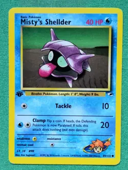 Misty's Shellder 89/132 Common Gym Heroes Pokemon 1st Edition Moderately Played - Image 1