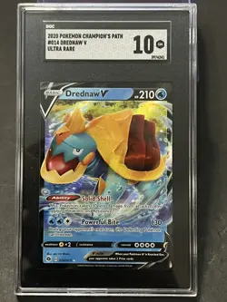 2020 Pokemon Champion's Path #014 Drednaw V SGC 10 GM Ultra Rare - Image 1