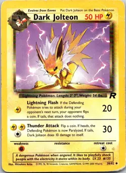 Dark Jolteon 38/82 Team Rocket Uncommon Unlimited Pokemon - Image 1