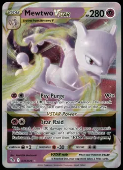 Pokemon Mewtwo VSTAR Ultra Rare Pokemon GO 031/078 NM Holo - Image 1