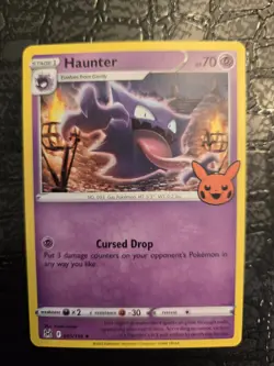 Pokemon Haunter 65/196 Lost Origins NON Holo Holiday Stamp Near Mint - Image 1