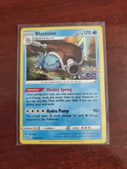 Pokemon TCG Blastoise Pokemon GO 017/078 Reverse Holo Holo Rare - Image 1