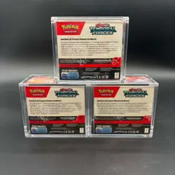 Lot (3) Pokemon TCG SV04 Temporal Forces Booster Boxes SEALED/NEW w/ Acrylic - Image 2