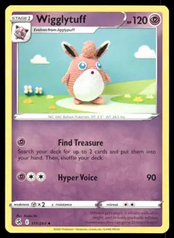 Wigglytuff 111/264 Uncommon Fusion Strike Pokemon Near Mint - Image 1