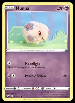 Munna 087/202 Common Sword & Shield Pokemon Lightly Played - Image 1