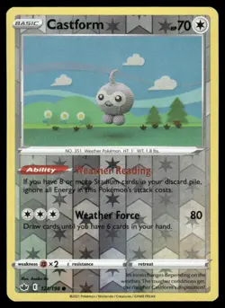 Castform 121/198 Common Chilling Reign Pokemon Reverse Holo Lightly Played - Image 1