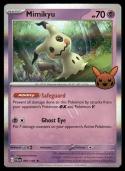 Mimikyu 097/193 Holo Rare Trick or Trade BOOster 2023 Pokemon Holo HP - Image 1
