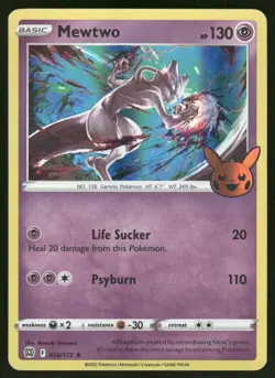 Mewtwo 056/172 Holo Promo Trick or Trade BOOster Pokemon Near Mint - Image 1
