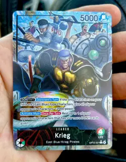 Krieg Alternate Art OP15-001 Leader Adventure on Kami's Island One Piece NM - Image 1