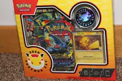 Pokemon Day 2026 Collection Box 3x booster packs, coin, Pikachu promo card NEW - Image 2