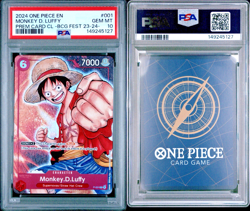 2024 ONE PIECE BANDAI GAMES FEST 23-24 PREM CARD CL PROMO MONKEY D. LUFFY PSA 10 - Image 3