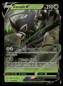 Pokemon Cards Zarude V 022/185 Vivid Voltage Holo Rare V NM - Image 1
