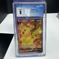 Pikachu V CGC 8 Brilliant Stars Full Art Holo 157/172 MINT 2022 Pokemon TCG - Image 1