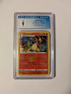 CGC 9 MINT CHARIZARD Cracked Ice Holo Vivid Voltage #025 Pokemon 2020 - Image 1