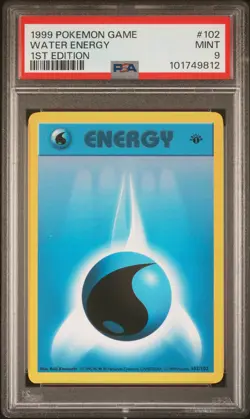 1999 POKEMON BASE SET 1ST EDITION #102 WATER ENERGY PSA 9 - Image 1