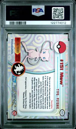 2000 TOPPS POKEMON TV ANIMATION SERIES 3 #151 MEW PSA EX-MT 6 - Image 2