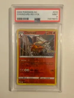 2022 Pokemon Go Charizard Reverse Foil Holo #010/078 Rare Mint PSA 9 - Image 1