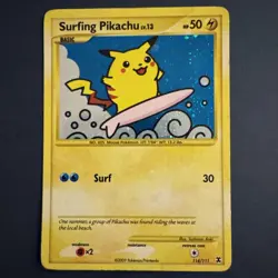 Pokemon Rising Rivals Surfing Pikachu 114/111 Secret Rare Holo MP - Image 1