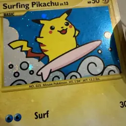 Pokemon Rising Rivals Surfing Pikachu 114/111 Secret Rare Holo MP - Image 2