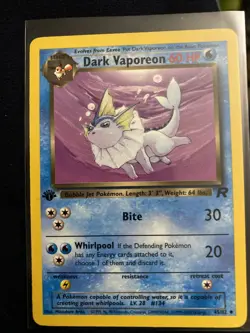 Pokemon Dark Vaporeon 45/82 Team Rocket 1st Edition Never Played Near Mint - Image 1