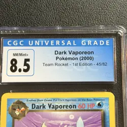 Pokemon Dark Vaporeon 1st Ed. 45/82 CGC 8.5 NM/Mint+ TCG Team Rocket 2000 WotC - Image 3