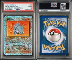 2002 POKEMON LEGENDARY COLLECTION #90 RHYHORN-REVERSE FOIL PSA 9 - Image 3