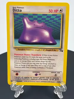 Pokemon Ditto 18/62 Rare Fossil Unlimited (LP) WoTC Regular - Image 1