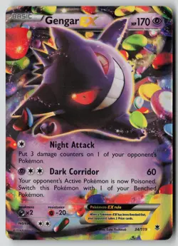 Gengar EX 34/119 Holo EX Rare Phantom Forces Pokemon NM - Image 1