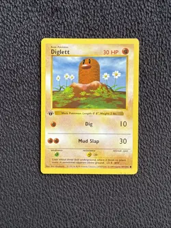 Diglett 47/102 1st Edition Shadowless Base Set WOTC Pokemon TCG - Image 1