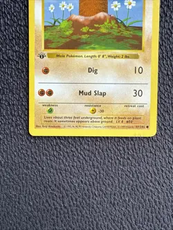 Diglett 47/102 1st Edition Shadowless Base Set WOTC Pokemon TCG - Image 2