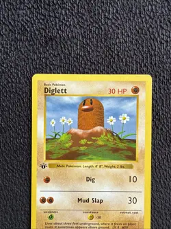 Diglett 47/102 1st Edition Shadowless Base Set WOTC Pokemon TCG - Image 3