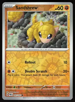 Sandshrew 097/167 Common Twilight Masquerade Pokemon Reverse Holo Near Mint - Image 1