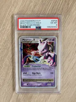 The Pokemon Company 2008 Mewtwo LV.X D&P Holo Promo DP28 PSA 6 - Image 1