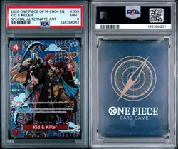 2026 ONE PIECE OP14-EB04-THE AZURE SEA'S SEVEN 003 KID & KILLER SP PSA 9 - Image 3