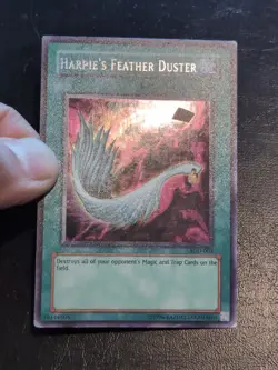 Yu-Gi-Oh! PRISMATIC SECRET RARE CARD HARPIE'S FEATHER DUSTER SDD-003 LP - Image 2