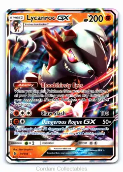 Lycanroc GX 74/145 - Guardians Rising - Pokemon Card - Near Mint - Image 1