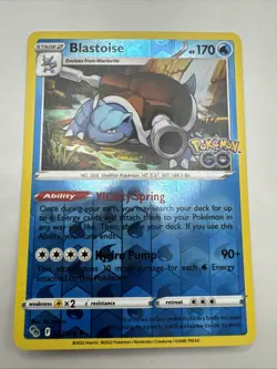 POKEMON CARD BLASTOISE REVERSE HOLO CARD 017/078 Pokemon Go 2022 - Image 1