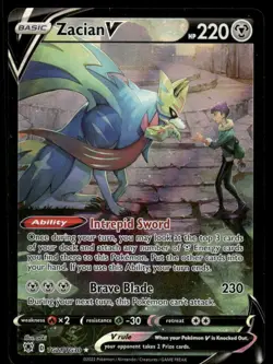 Pokemon Cards Zacian V TG21/TG30 Astral Radiance Trainer Gallery Holo V Rare NM - Image 1