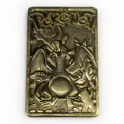 1999 Burger King Pokemon 23K Gold Plated Card - CHARIZARD Only - Loose Piece - Image 1