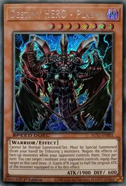 SGX1-ENB01 DESTINY HERO - PLASMA SECRET RARE 1ST EDITION YuGiOh CARD - Image 1