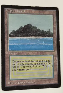 1993 Magic The Gathering Beta TROPICAL ISLAND *(Rare)-HP - Image 2