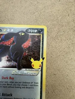 Umbreon Gold Star 17/17 Celebrations: Classic Collection Holo Pokemon NM - Image 4