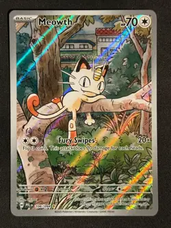 MEOWTH 106/094 ILLUSTRATION RARE PHANTASMAL FLAMES POKEMON NM/M - Image 1