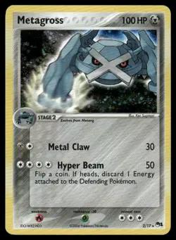 Metagross Swirl 🌀 2/17 Holo Rare POP Series 1 Pokemon Card HP/DMG - Image 1