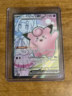 Pokemon TCG Lillie's Clefairy EX Holo Card 173/159 Journey Together - Image 1