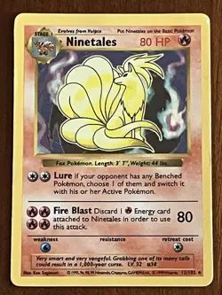 Ninetales 012/102 Holo Base Set Shadowless Pokemon TCG - Image 1