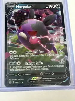 Morpeko V 095/172 Brilliant Stars Pokemon TCG NM - Mint Ultra Rare Card - Image 1